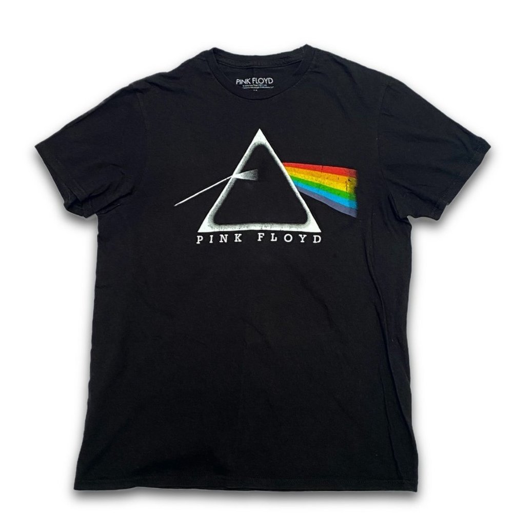 Pink Floyd Black Tee with Prism and Rainbow Graphic